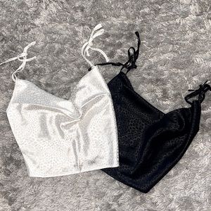 Satin crop top tanks